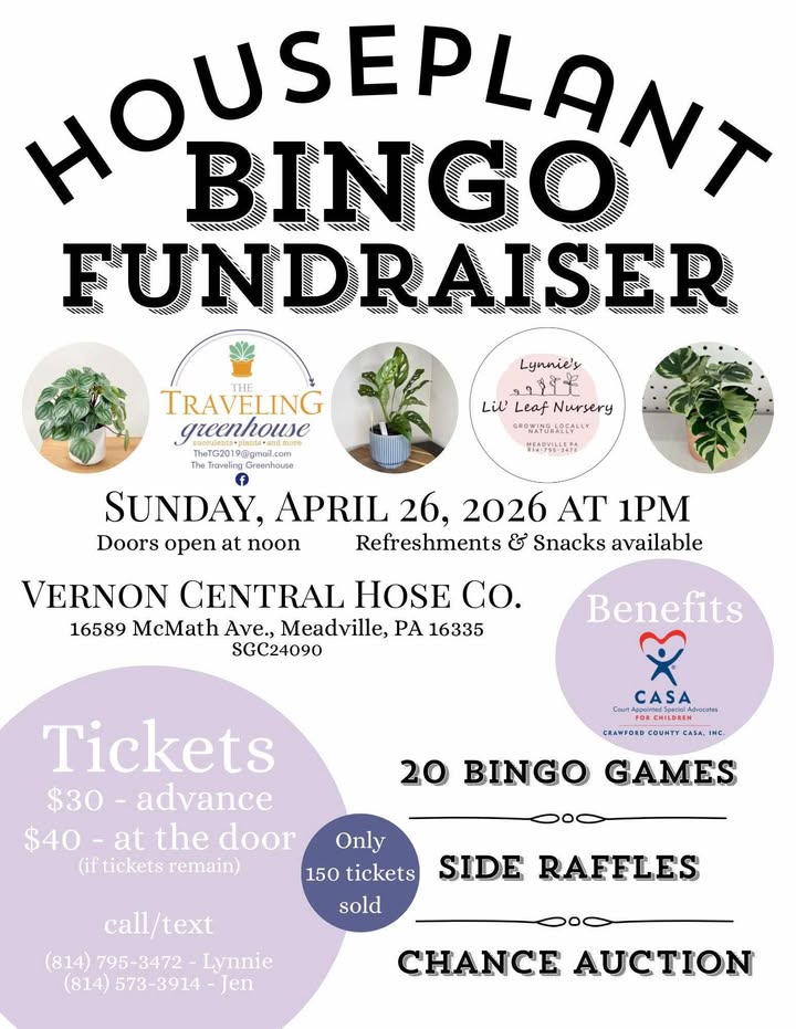 Houseplant Bingo Fundraiser