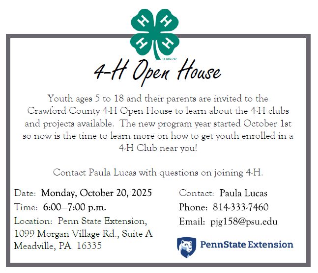 Crawford County 4-H Open House