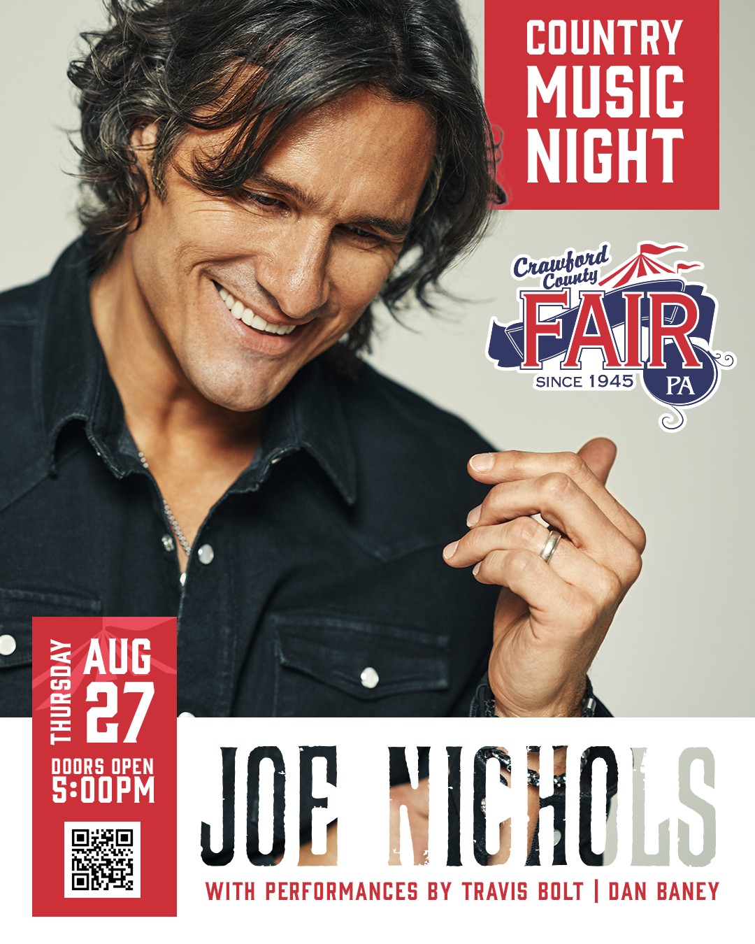 Country Music Night Featuring Joe Nichols at the Crawford County Fair